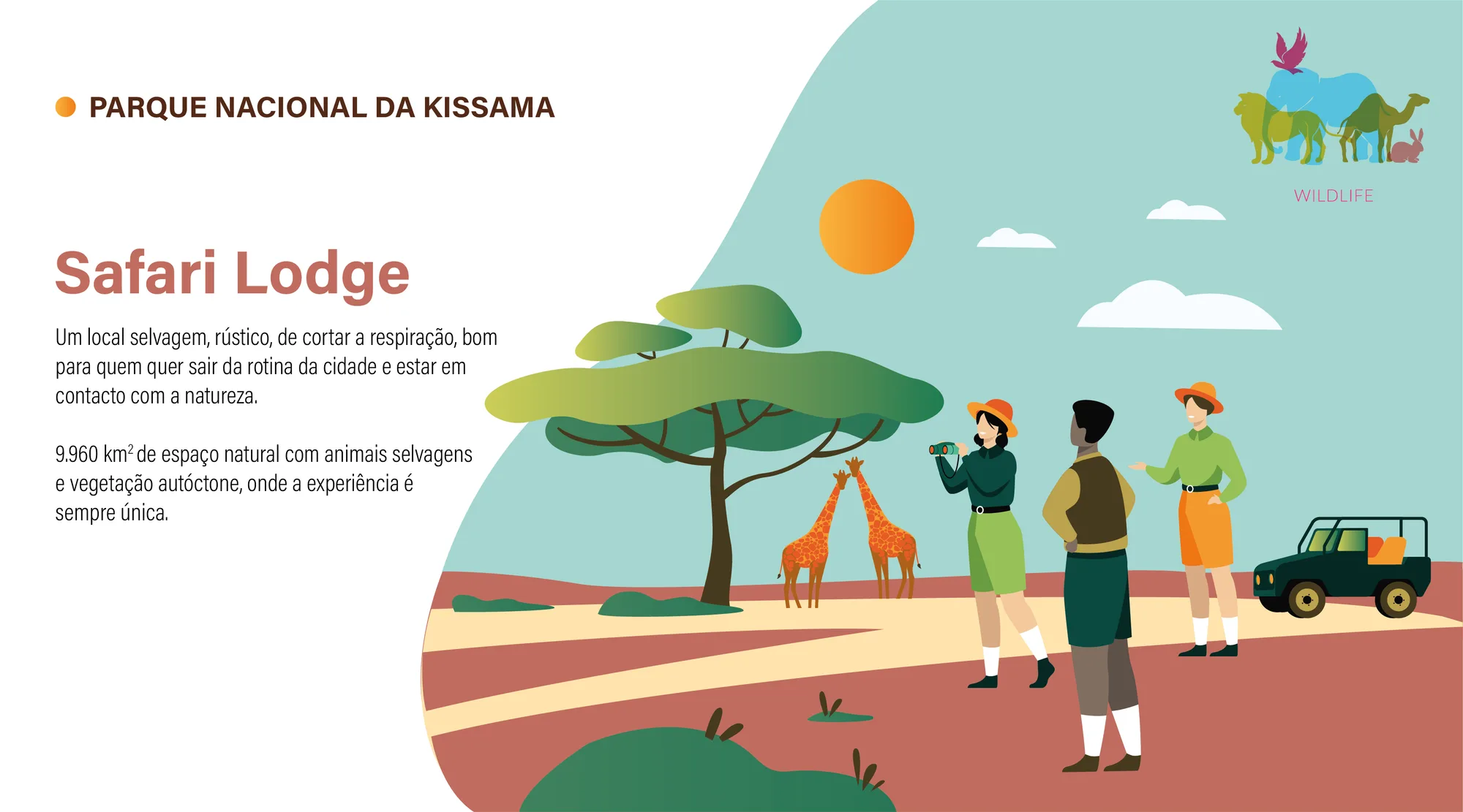 Apresentação do Safari Lodge no Parque Nacional da Kissama